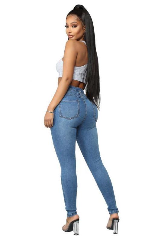 High Waist Stretch Jeans - The Woman Concept