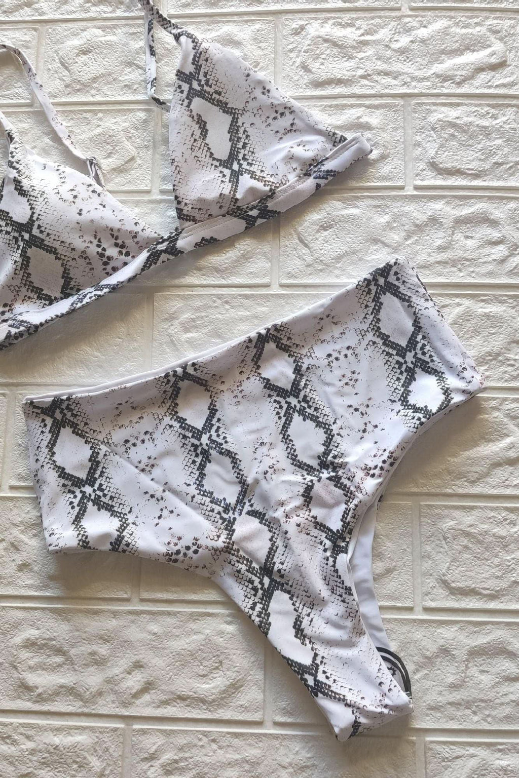 Snake Print High Waist  Bikini - The Woman Concept