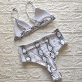 Snake Print High Waist  Bikini - The Woman Concept