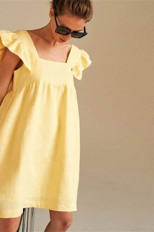 High waist ruffle dress - Detail