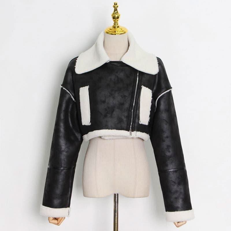 Top Tide Lambswool Short Fur Jacket - Image 5