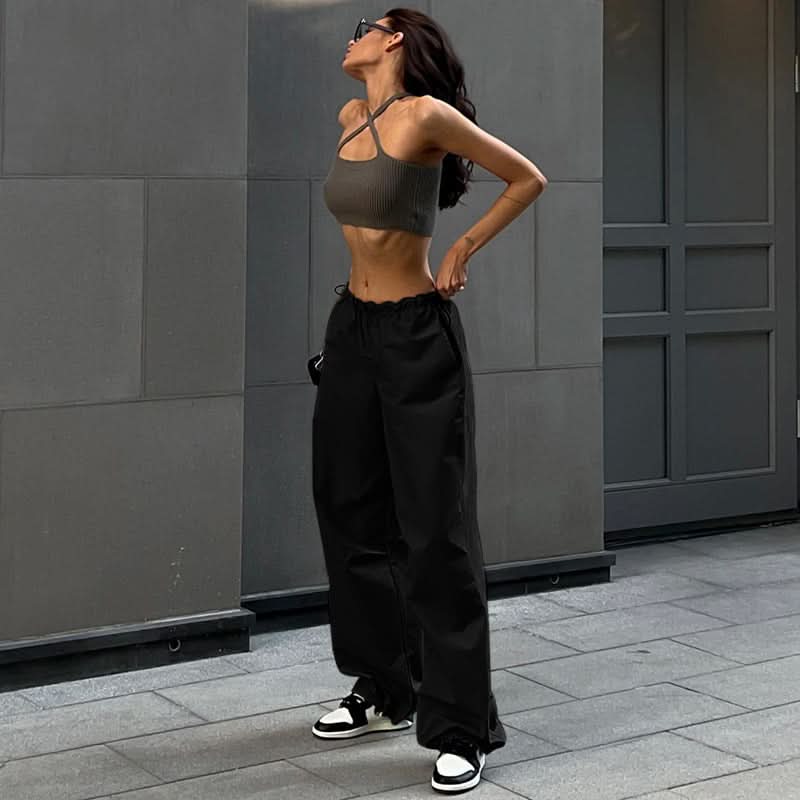 American street simple loose pants - Side View
