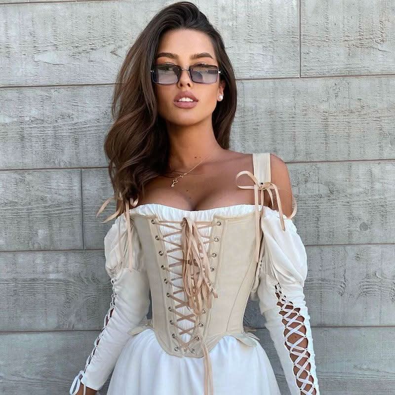 Lace Fishbone Corset - Front View