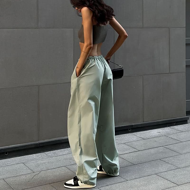 American street simple loose pants - Front View