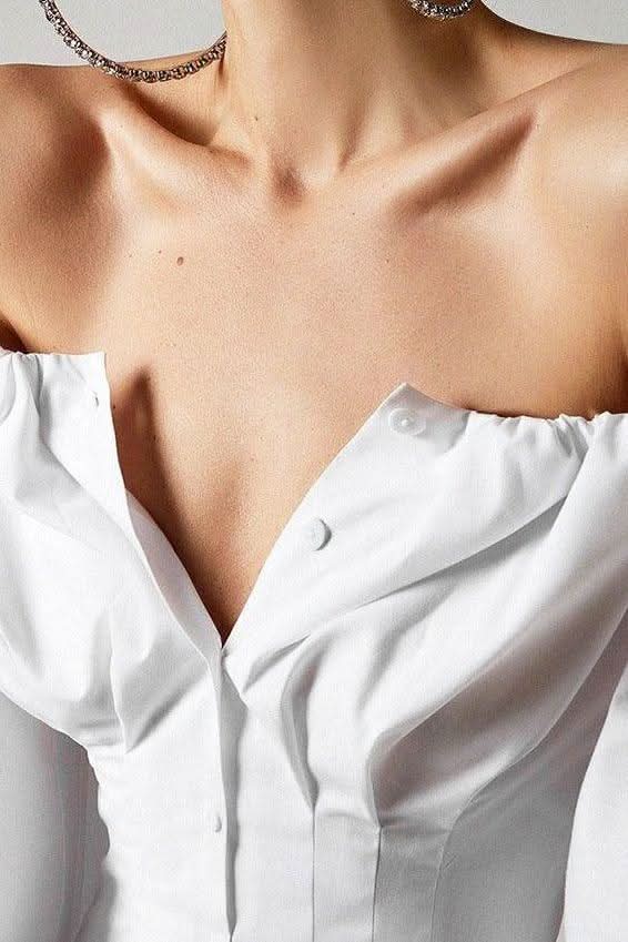 Puff sleeve one-shoulder dress - Detail