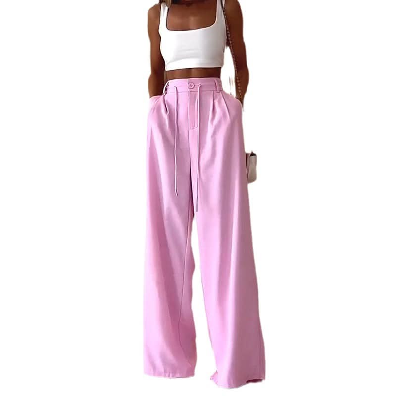 Loose Pink Long Pant and white Crop Top - Image 6