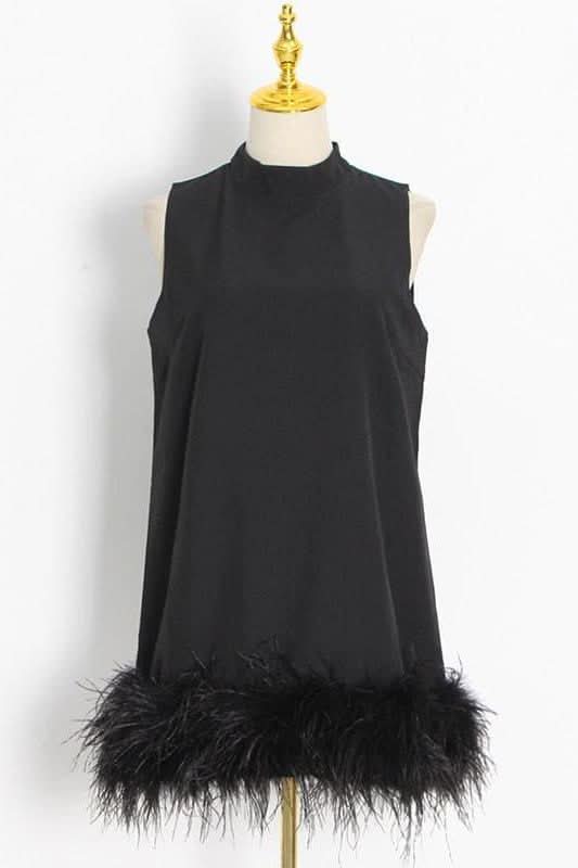 High collar Apricot mini dress - Image 5