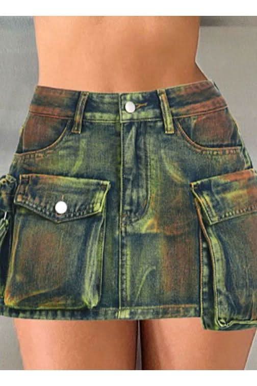 Old Tooling Pocket Denim Skirt - Side View