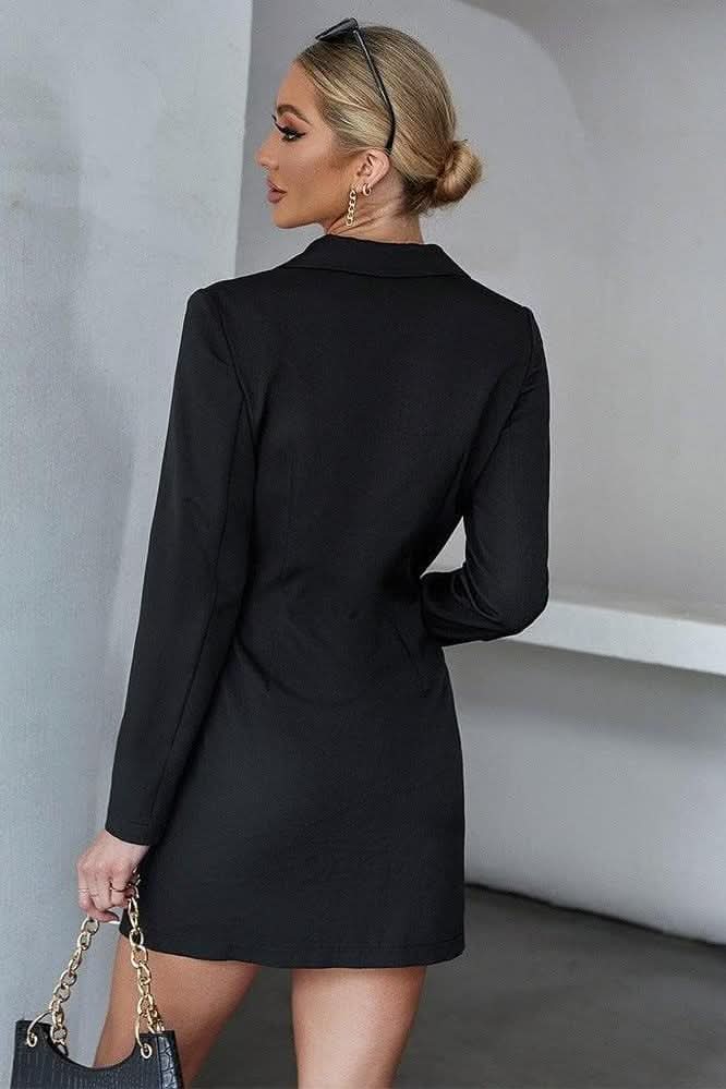 V-neck Black Suit dress - Image 4