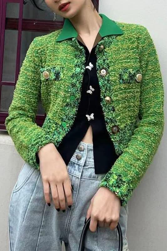 Green Short Wool Jacket - Image 4