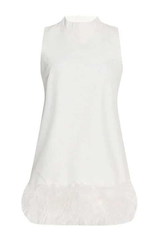 High collar Apricot mini dress - Image 6