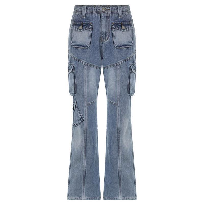 American washed multi-pocket jeans pants - Image 5