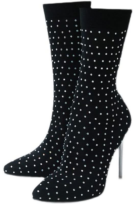 American rhinestone elastic high-heeled boots - Image 5