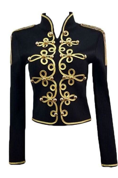 Epaulette Flower Beaded Tassel Jacket Coat - Image 4