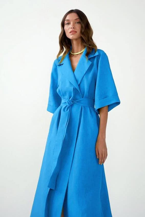 Cotton and linen long skirt A-line maxi dress - Image 7