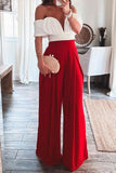 Backless top & wide-leg pants suit