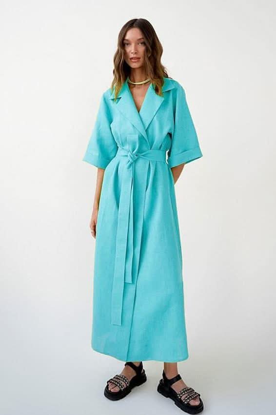 Cotton and linen long skirt A-line maxi dress - Image 9
