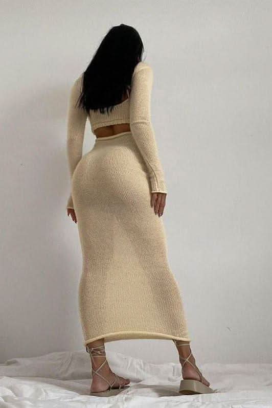 Long-sleeved two-piece dress - Side View