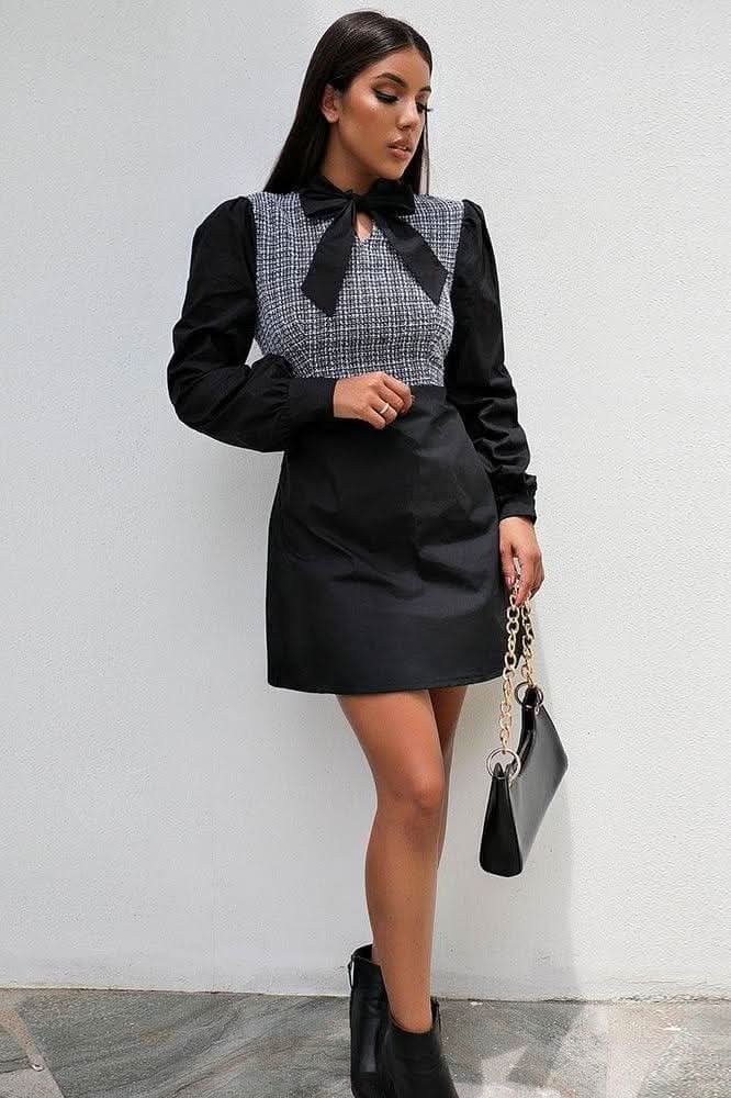 Round Neck Long-Sleeved Dress - Image 4