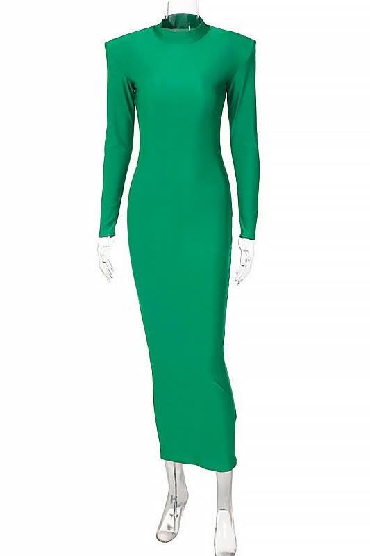 Round neck slim long-sleeved dress - Image 5