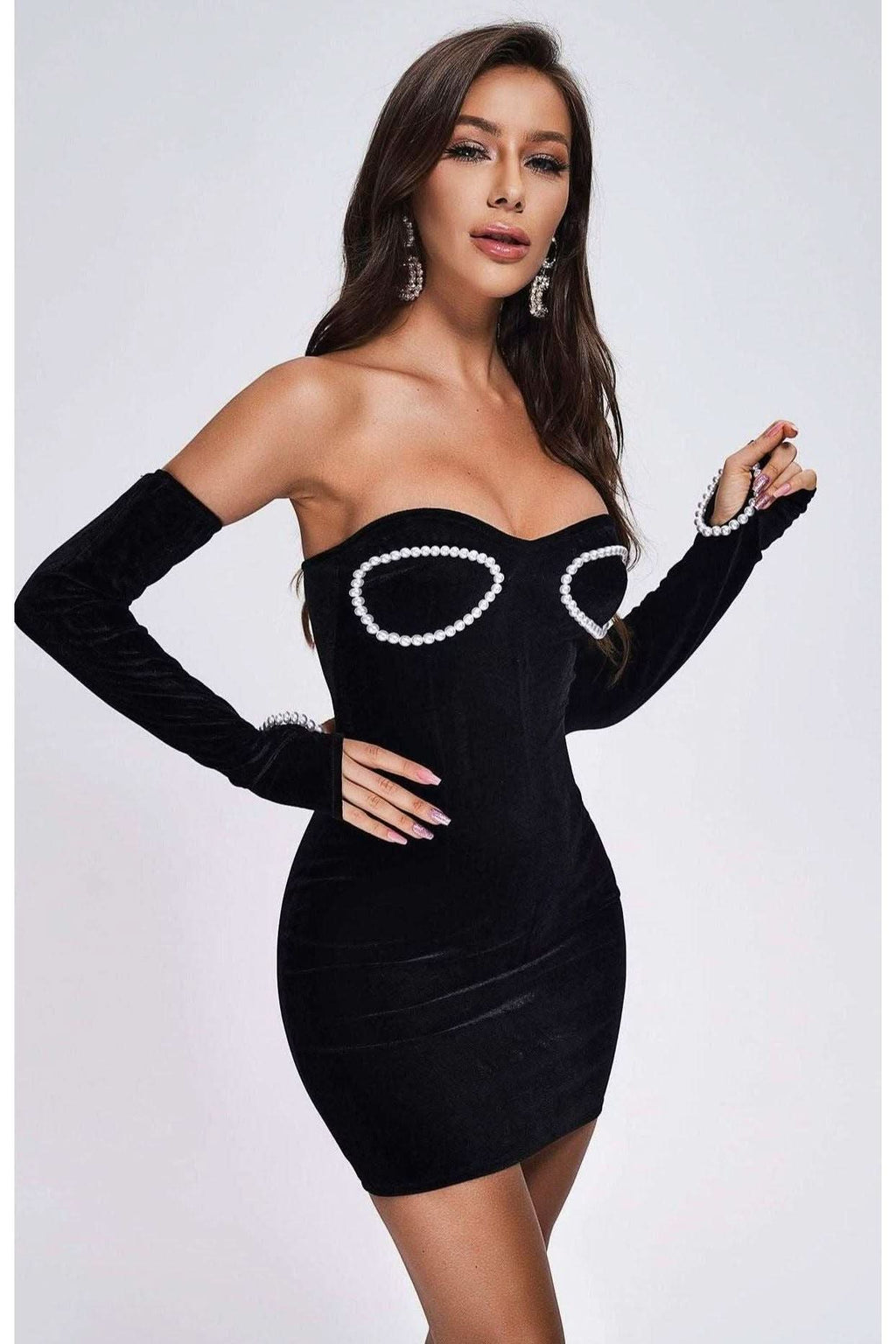 Slim Tight Bandeau Party Dress - Detail