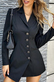 Black slimming short suit dress.