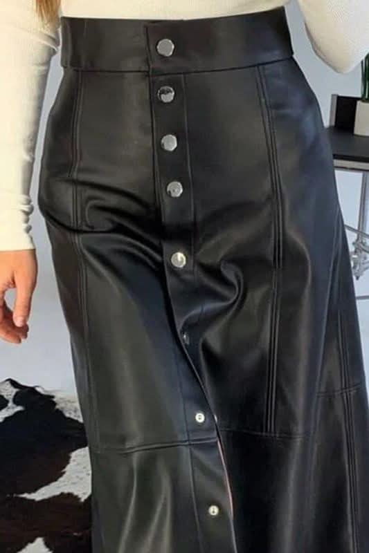 New autumn PU leather high waist skirt - Image 5
