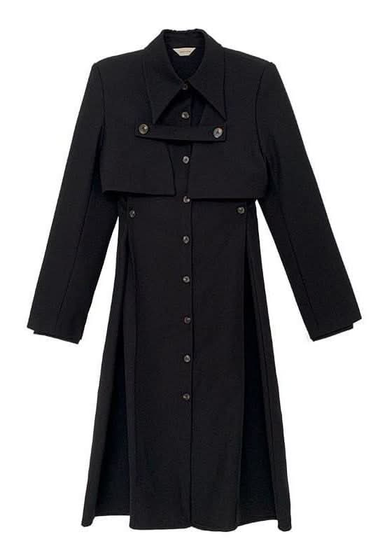 Shawl two-piece suit dress.