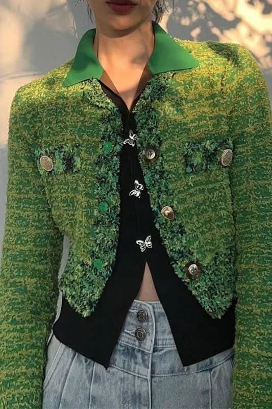 Green Short Wool Jacket - Image 5