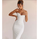 fish bone tube top fishtail dress