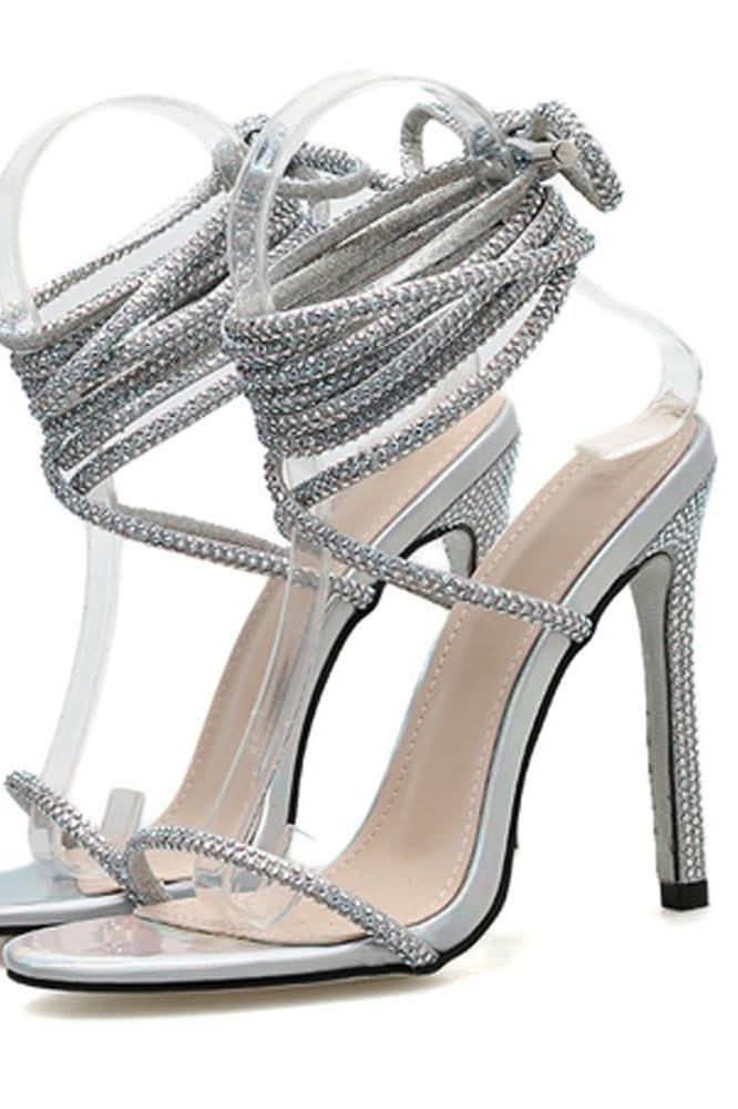 Diamond high heels summer stiletto sandals - Image 6