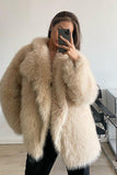 Artificial fur loose mid-length coat