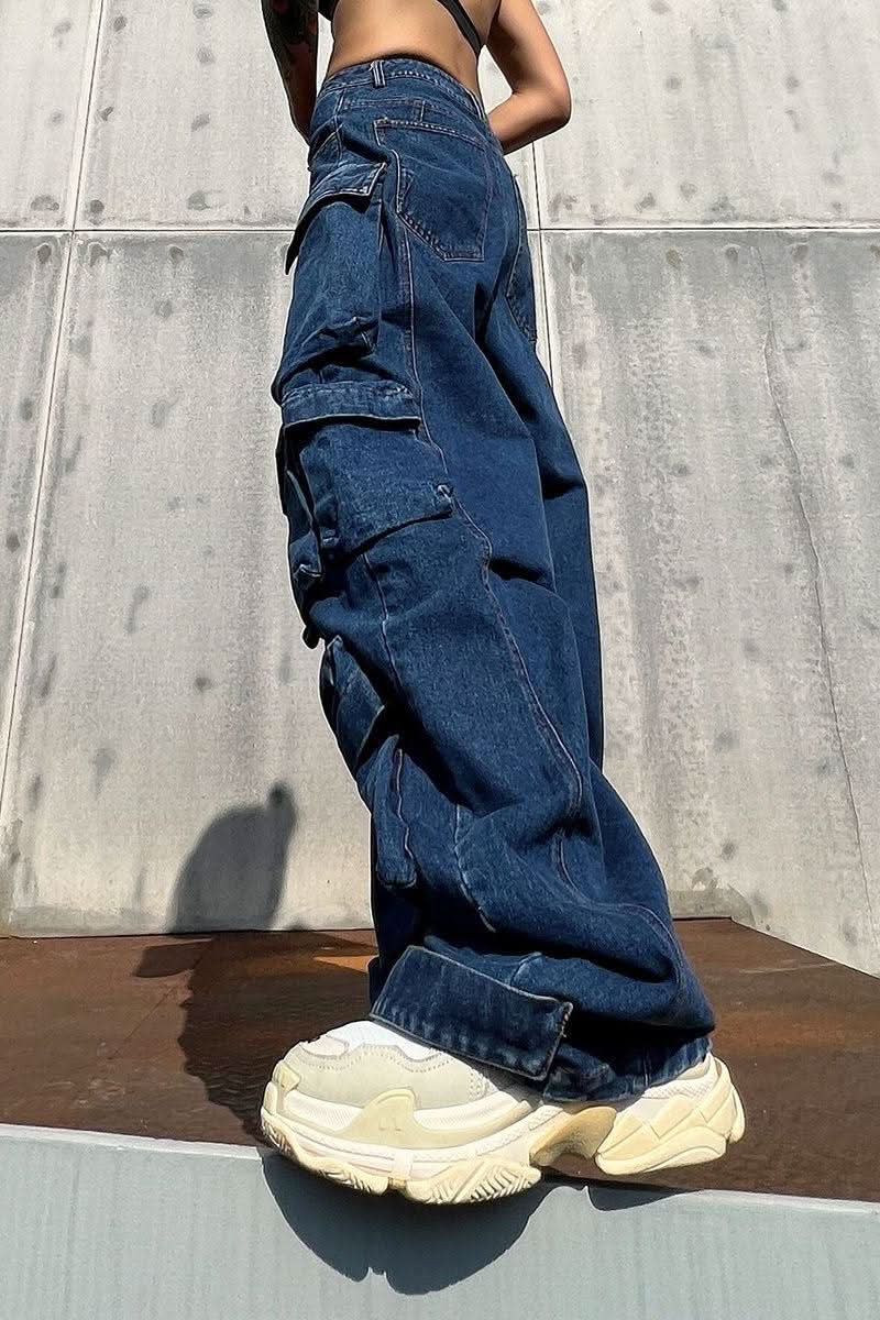 Denim Parachute Loose Pants - Image 5