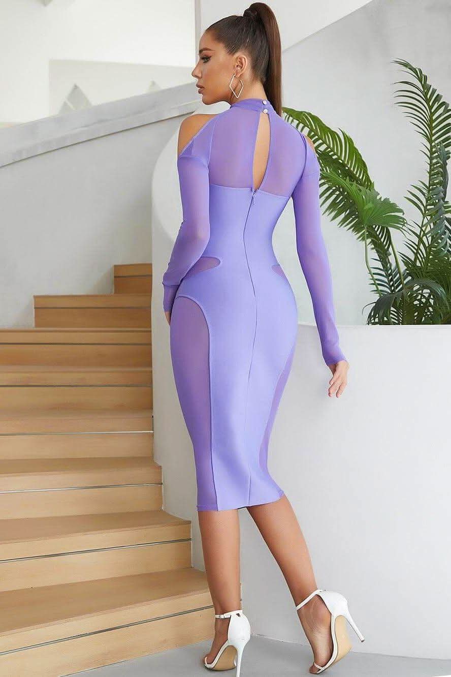 Skinny Transparent Hip Bandage Evening Dress - Image 5