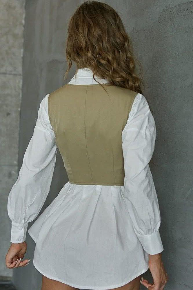 V-neck double-breasted retro fashion vest - Image 6