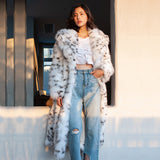 Korean leopard print fur coat