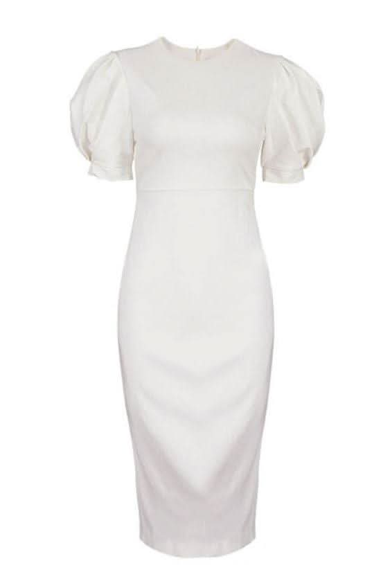 Tight high waist puff sleeve dress - Detail