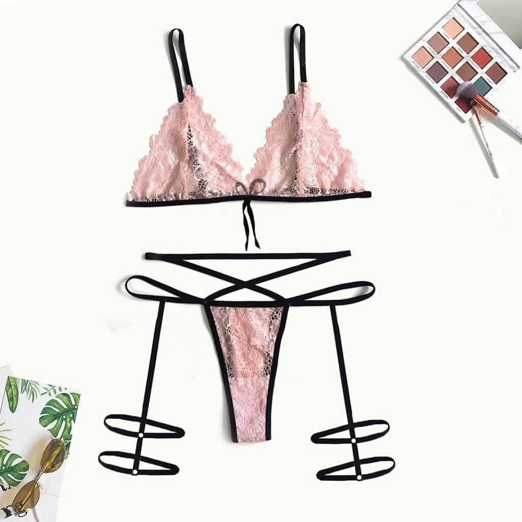 Lace split llingerie set - Side View