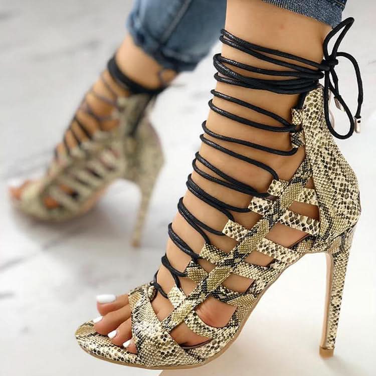 Striped lace-up sandals - Image 4