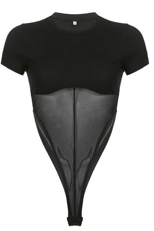 American mesh stitching Bodysuit - Detail