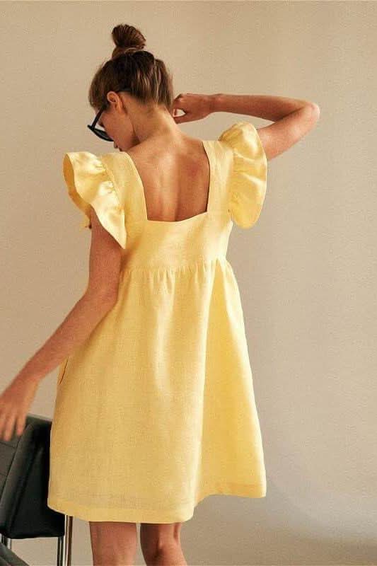 High waist ruffle dress.