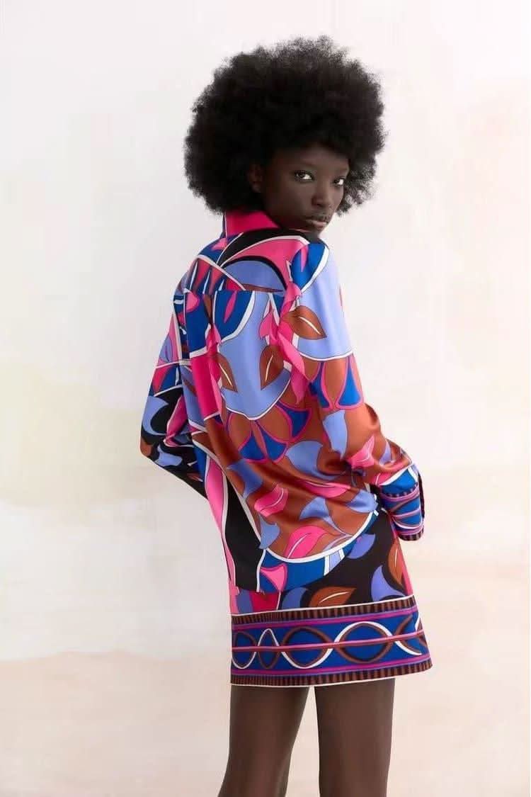 Printed drape suit 2 pieces - Side View