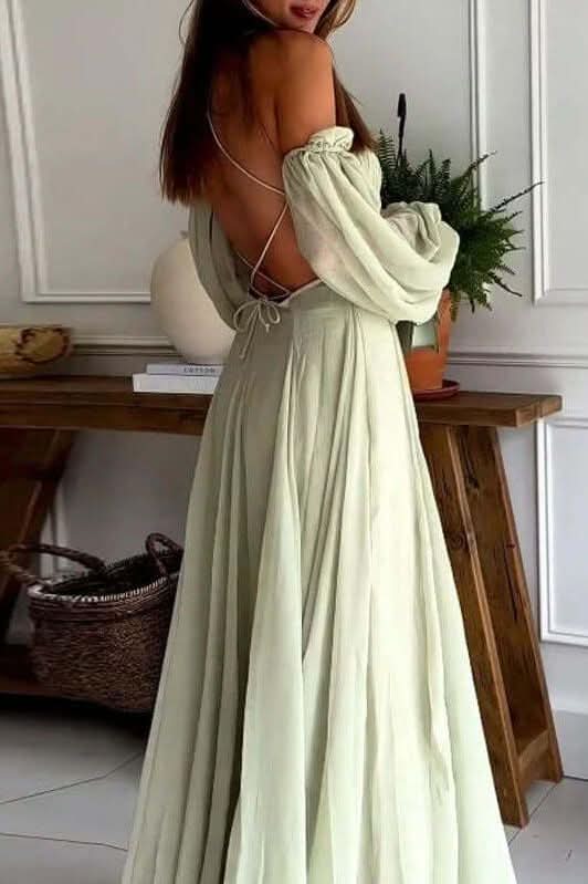 Casual backless strap suspender dress - Side View
