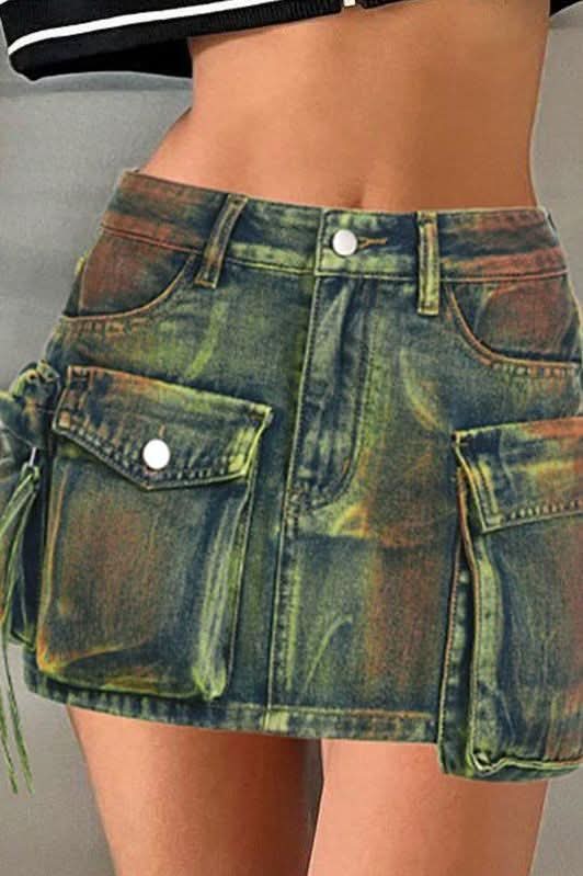 Old Tooling Pocket Denim Skirt - Detail