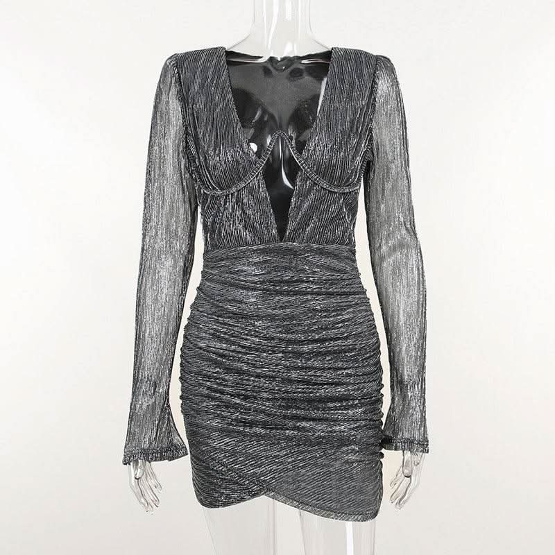 Deep V Steel Ring Chest Dress - Image 8