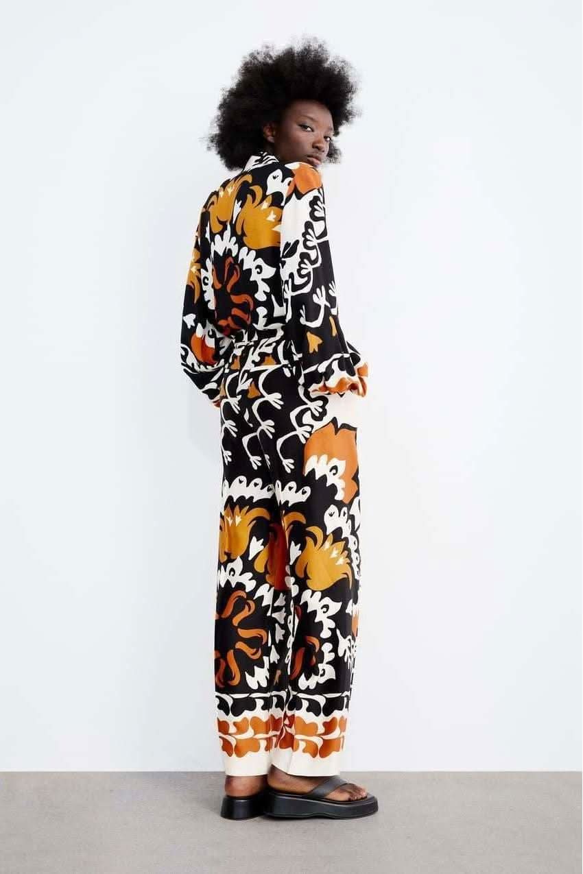 Casual printed pleated pants - Detail