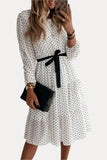 Midi White dress with polka dots