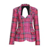 college style open-back suit jacket