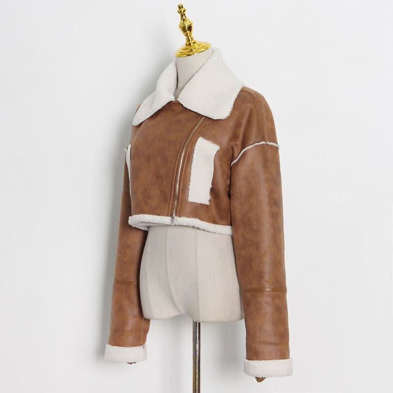 Top Tide Lambswool Short Fur Jacket - Detail