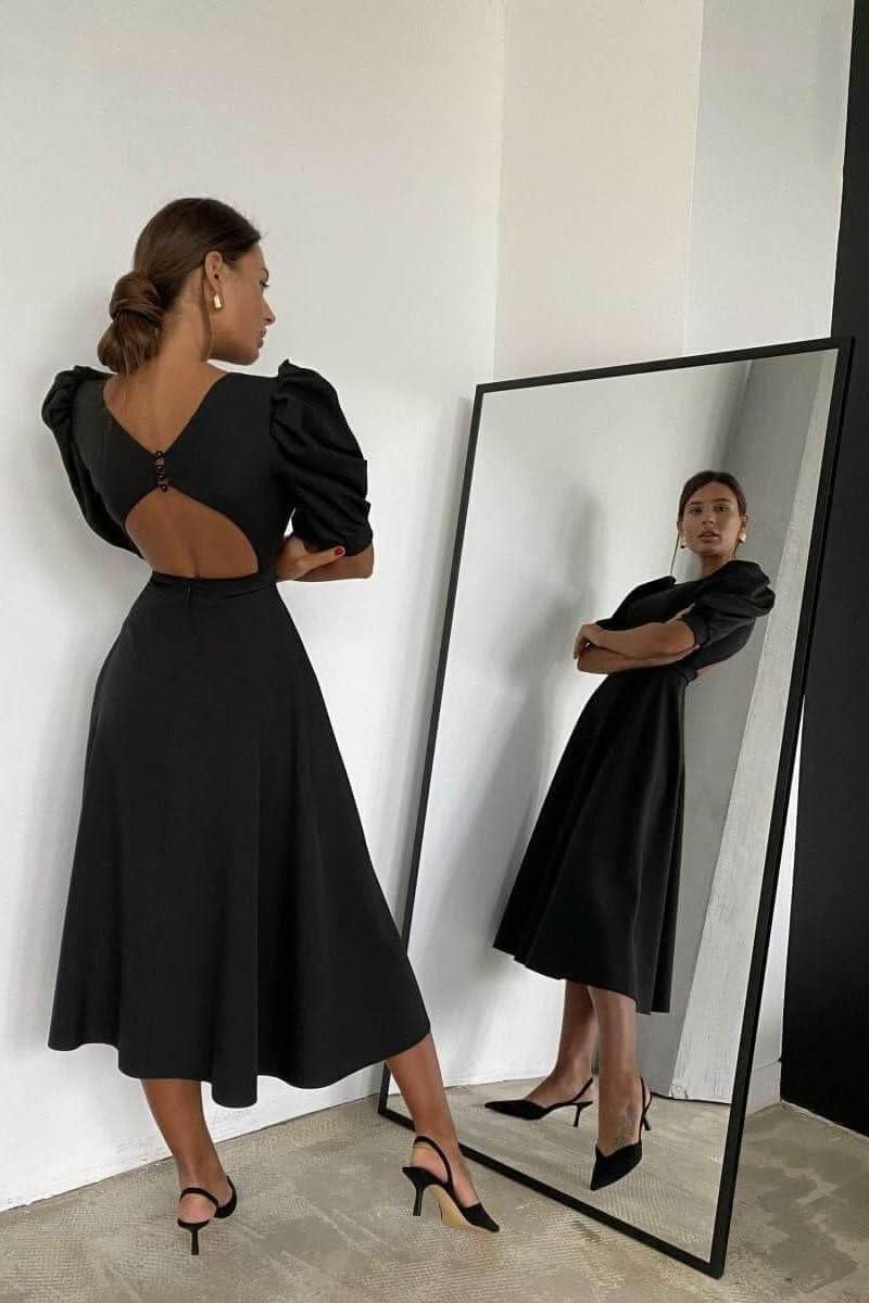 Backless high waist midi dress - Image 7